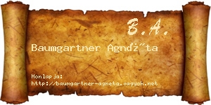 Baumgartner Agnéta névjegykártya
